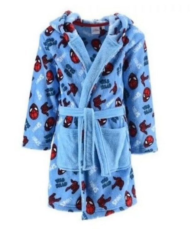 Spiderman fleece Badjas Blauw - Marvel - Maat 98 - 104, Nacht- of Onderkleding, Nieuw, Ophalen of Verzenden, Spiderman