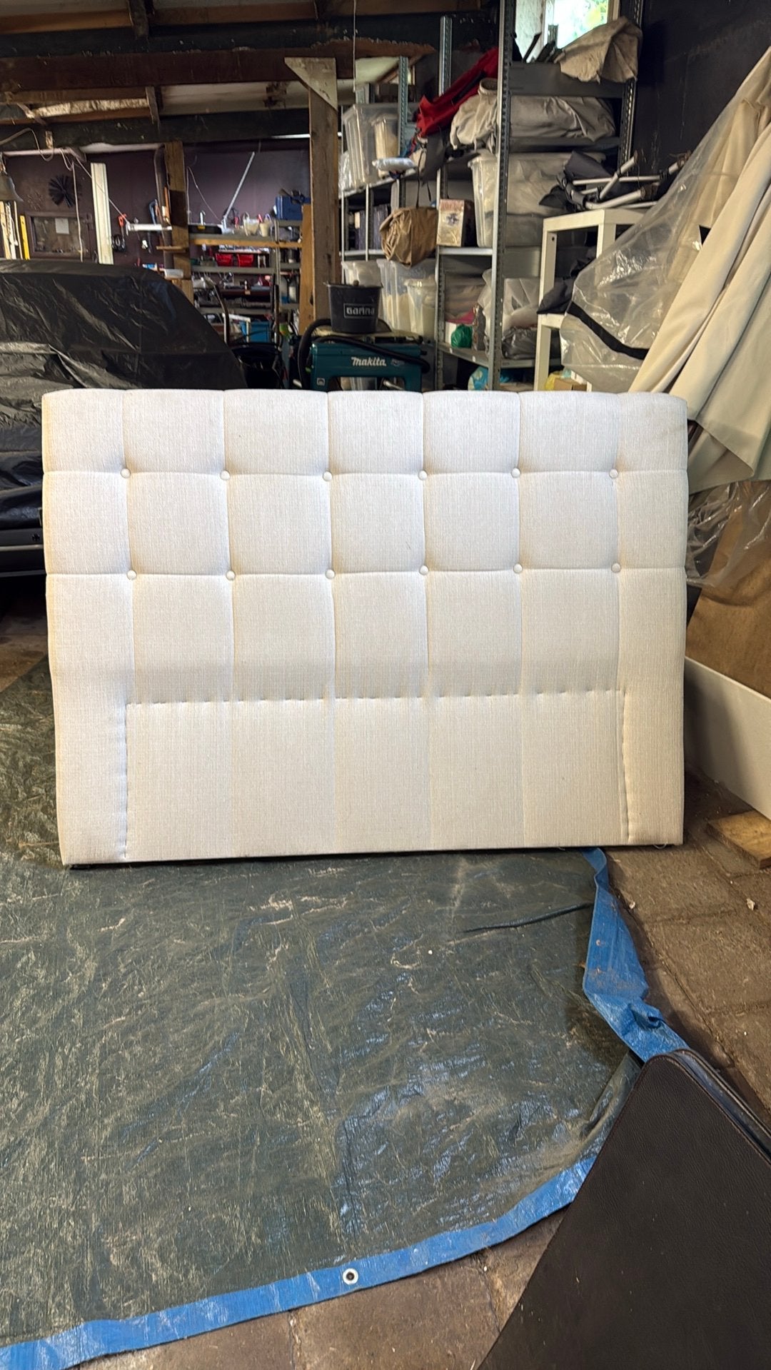 Headboard - achterwand bed -Guy Laroche home, Ophalen, 190 cm of minder, Crème, 160 cm