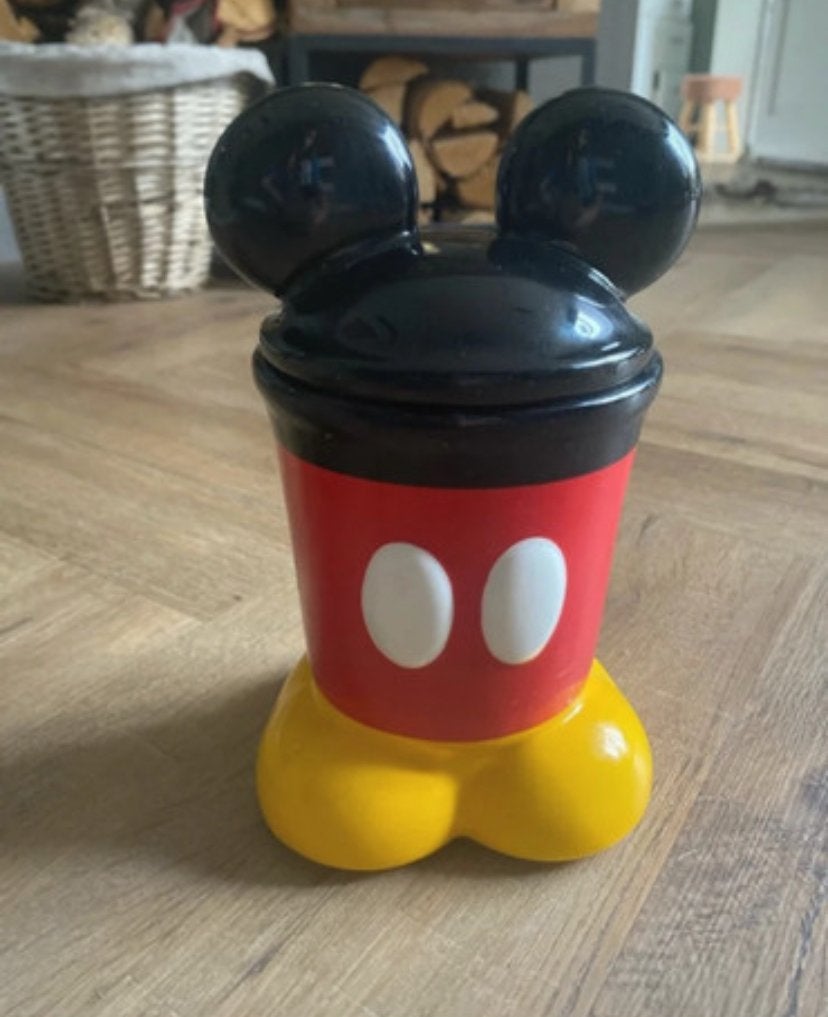 Disney Mickey Mouse Koekjespot uit Disneyland Parijs, Ophalen of Verzenden, Mickey Mouse, Gebruikt, Servies