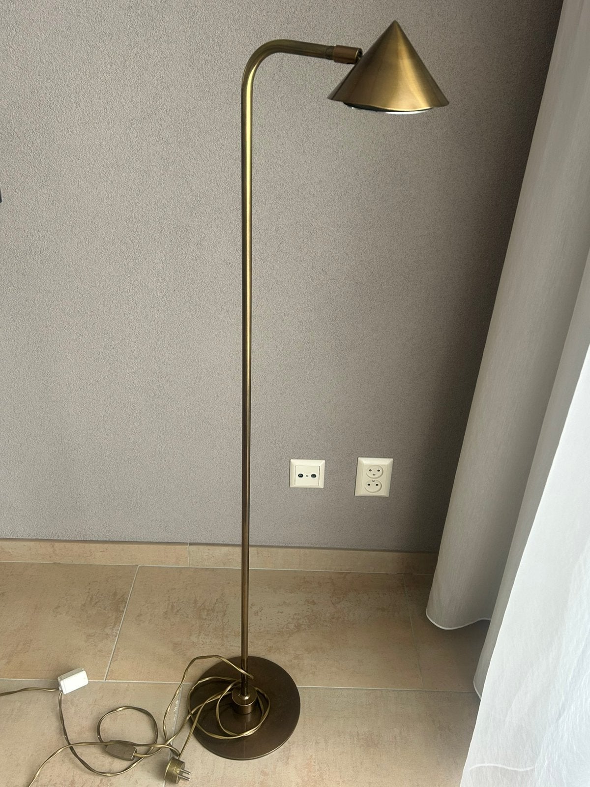 Vloerlamp messing, Ophalen, Gebruikt, 100 tot 150 cm