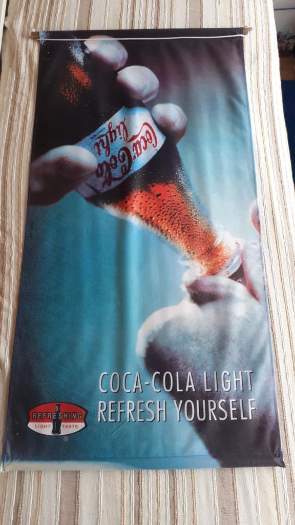 Coca-Cola Light Reclamebanner - Refresh Yourself, Verzamelen, Merken en Reclamevoorwerpen, Gebruikt, Reclamebord, Ophalen of Verzenden