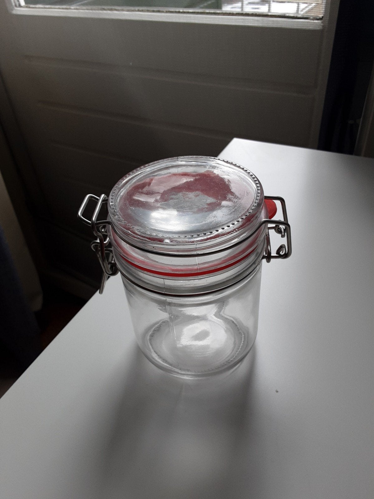 Glazen voorraadpot met beugelsluiting, Glas, Ophalen of Verzenden, Zo goed als nieuw, Voorraadpot