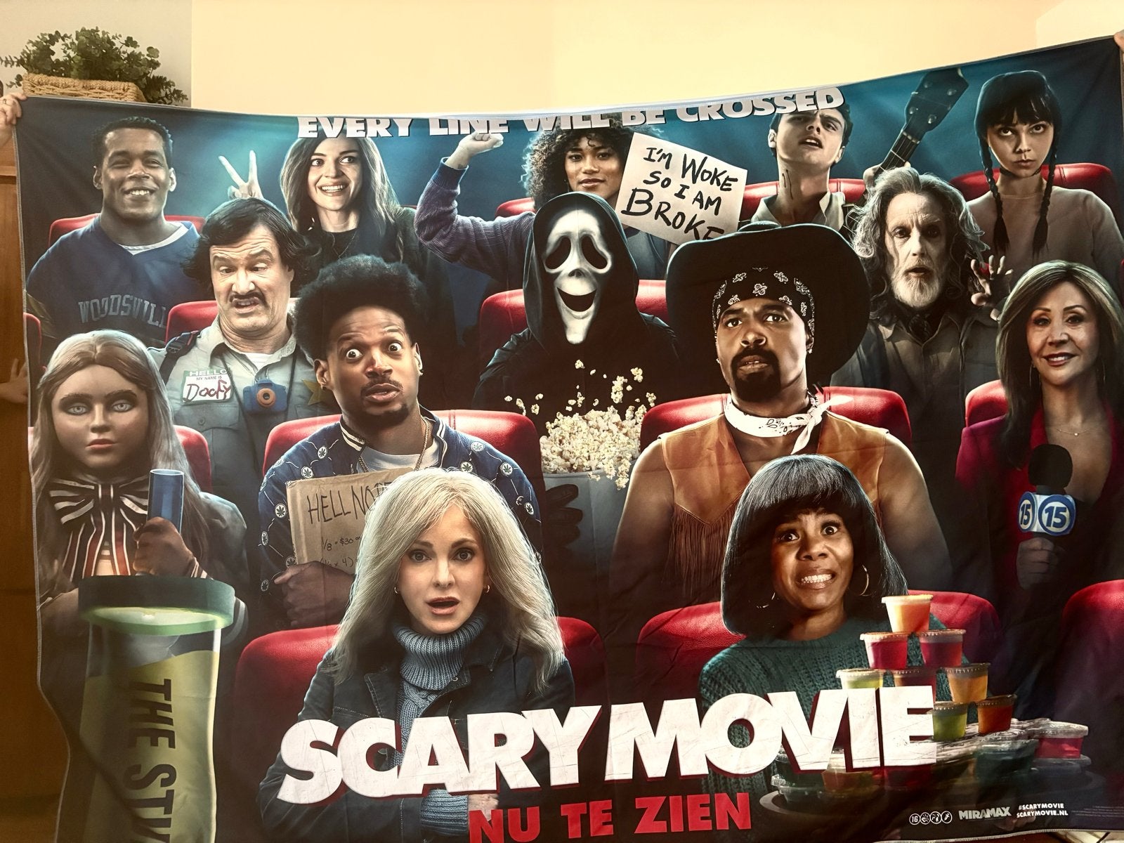 Scary Movie officieel filmdoek - 280x200, Ophalen, Zo goed als nieuw