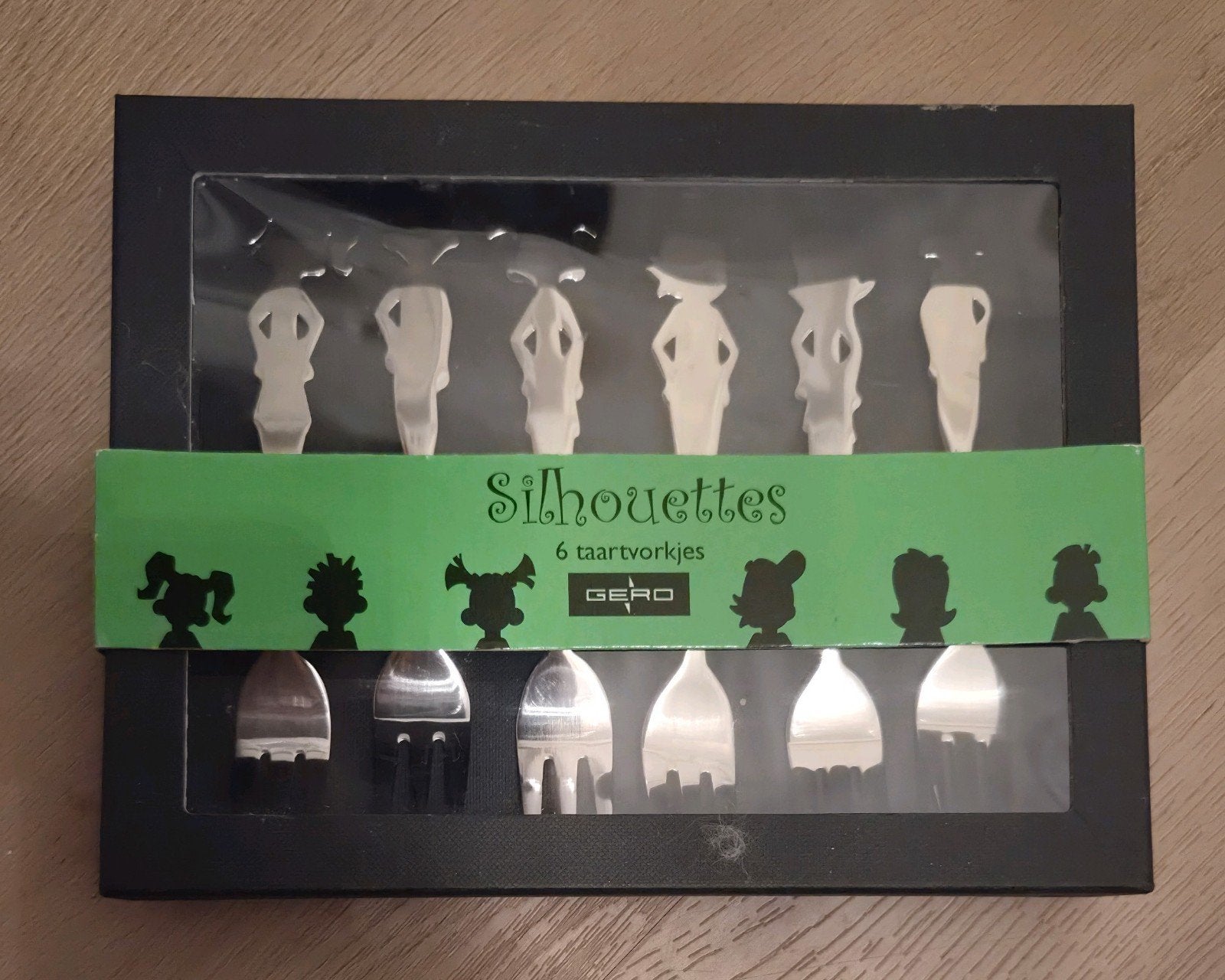 Gero Silhouettes 6 taartvorkjes - Nieuw in doos, Gero, Gebaksvork, Los bestek, Nieuw