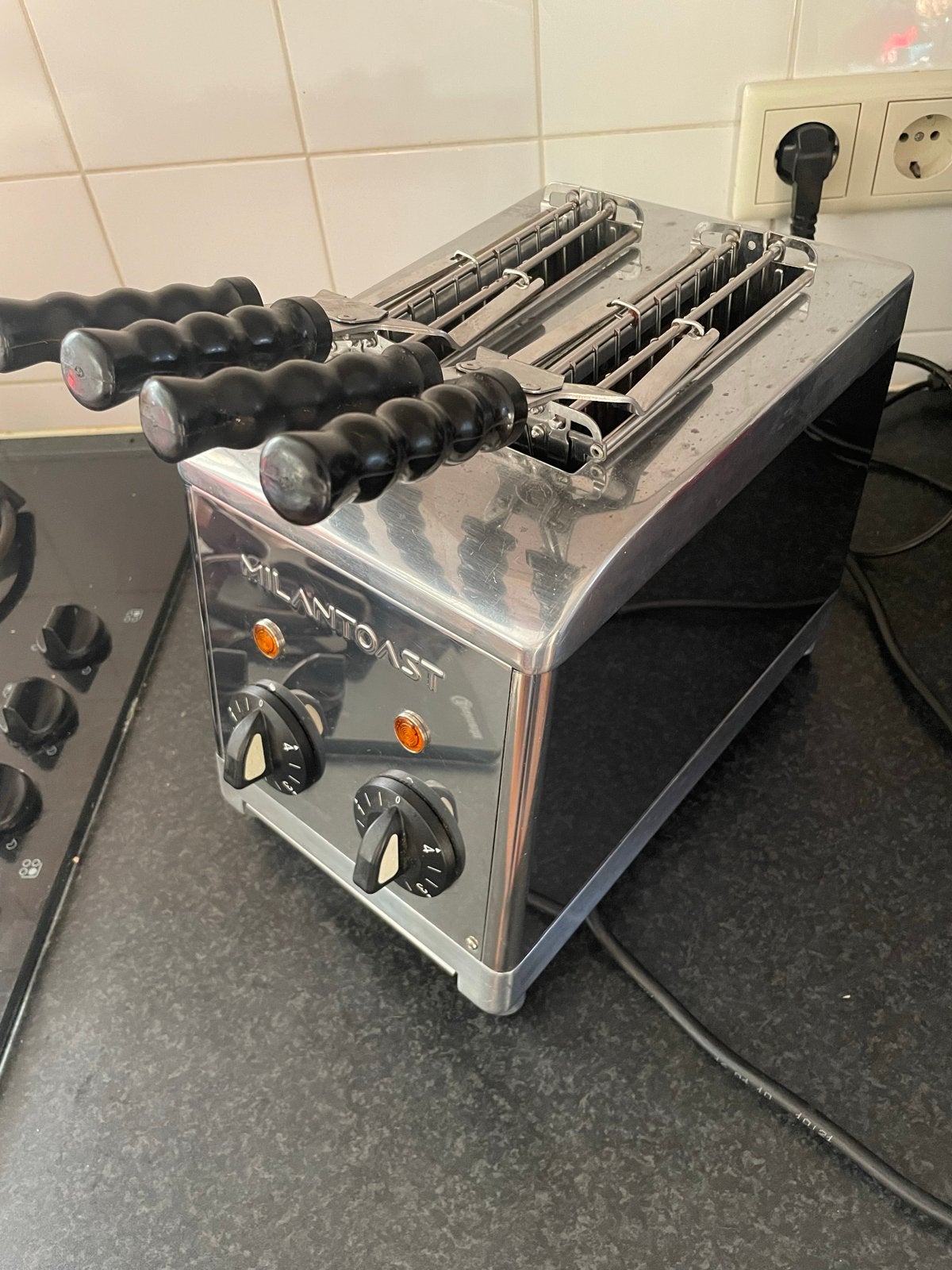 Milan toast toaster - Professionele RVS Broodrooster, Witgoed en Apparatuur, Broodroosters, Ophalen of Verzenden, Gebruikt, Meer dan 8 standen