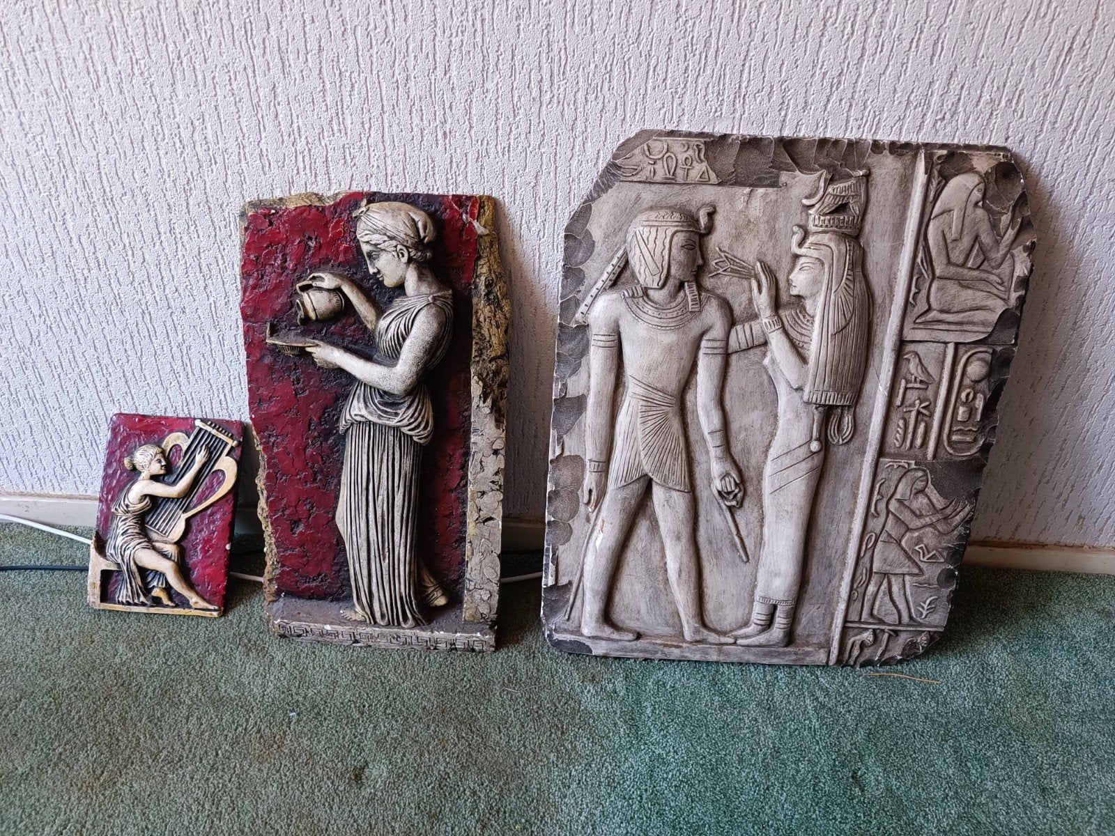 3 wanddecoraties: Griekse en Egyptische taferelen, Ophalen, Handgemaakt, Wanddecoratie, 20 - 50 cm