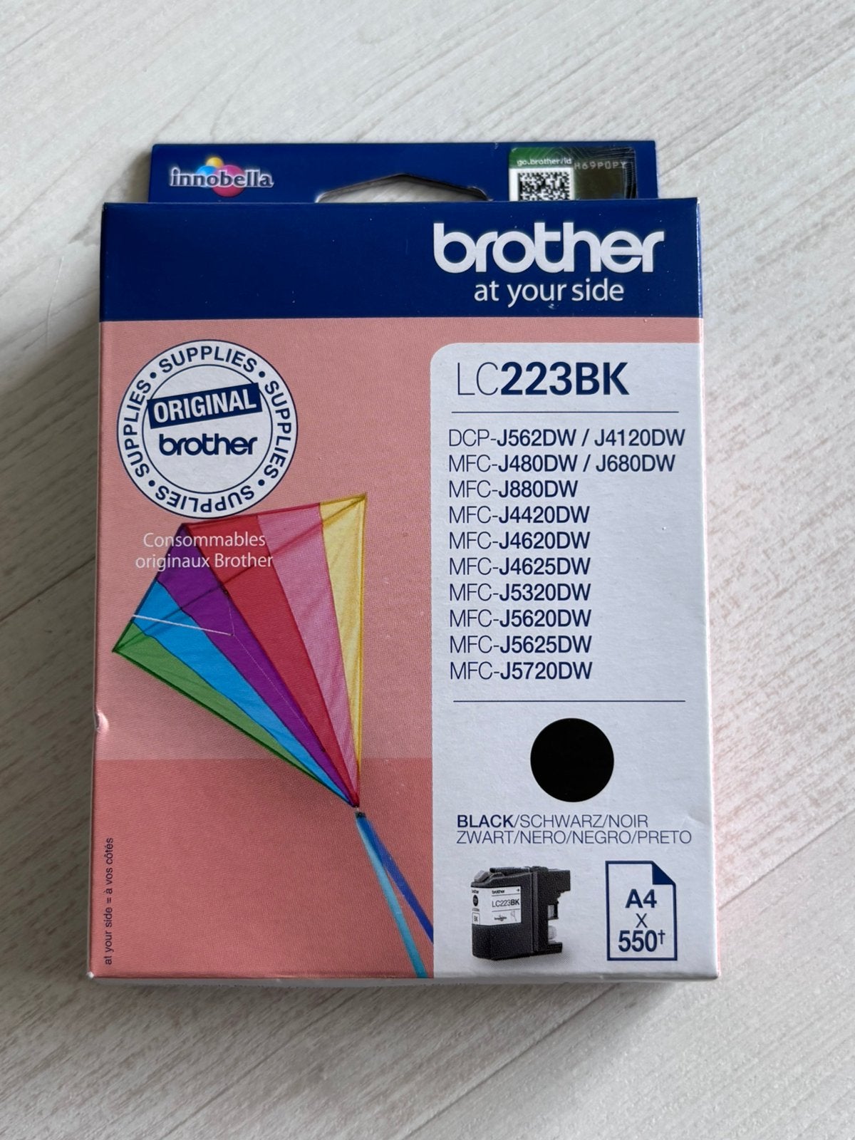 Brother LC223BK Cartridges, 1stuks, zwarte ink., Ophalen of Verzenden, Zo goed als nieuw