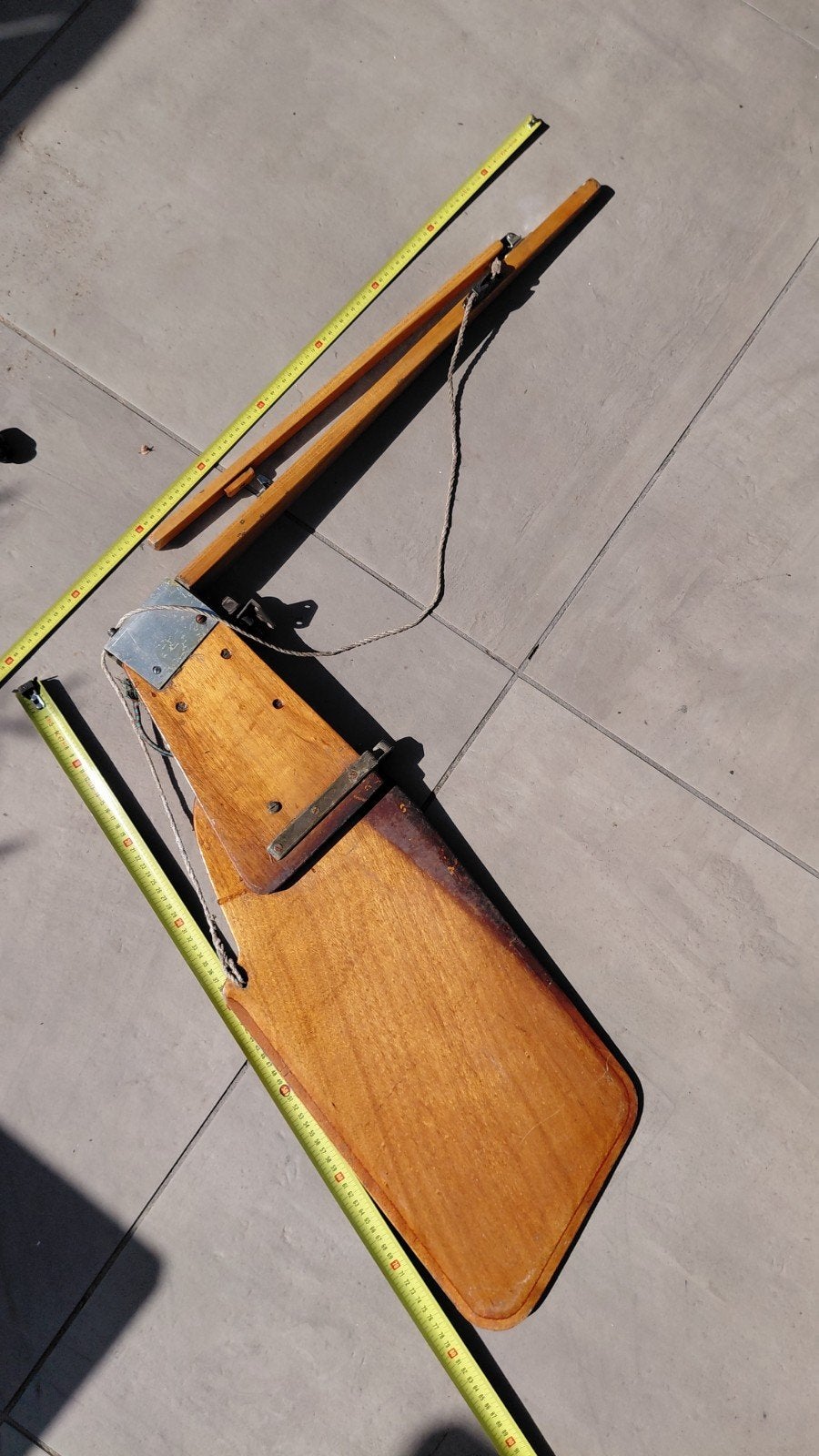 Houten roer voor boot, met meetlint ter indicatie, Ophalen of Verzenden, Gebruikt, Overige typen