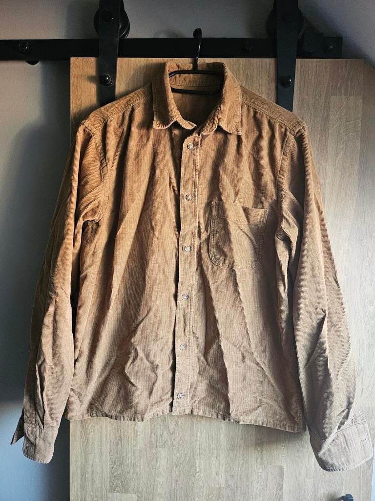 Vintage ribfluwelen overhemd - Bruin, Ophalen of Verzenden, Gedragen, Bruin, Overige halswijdtes