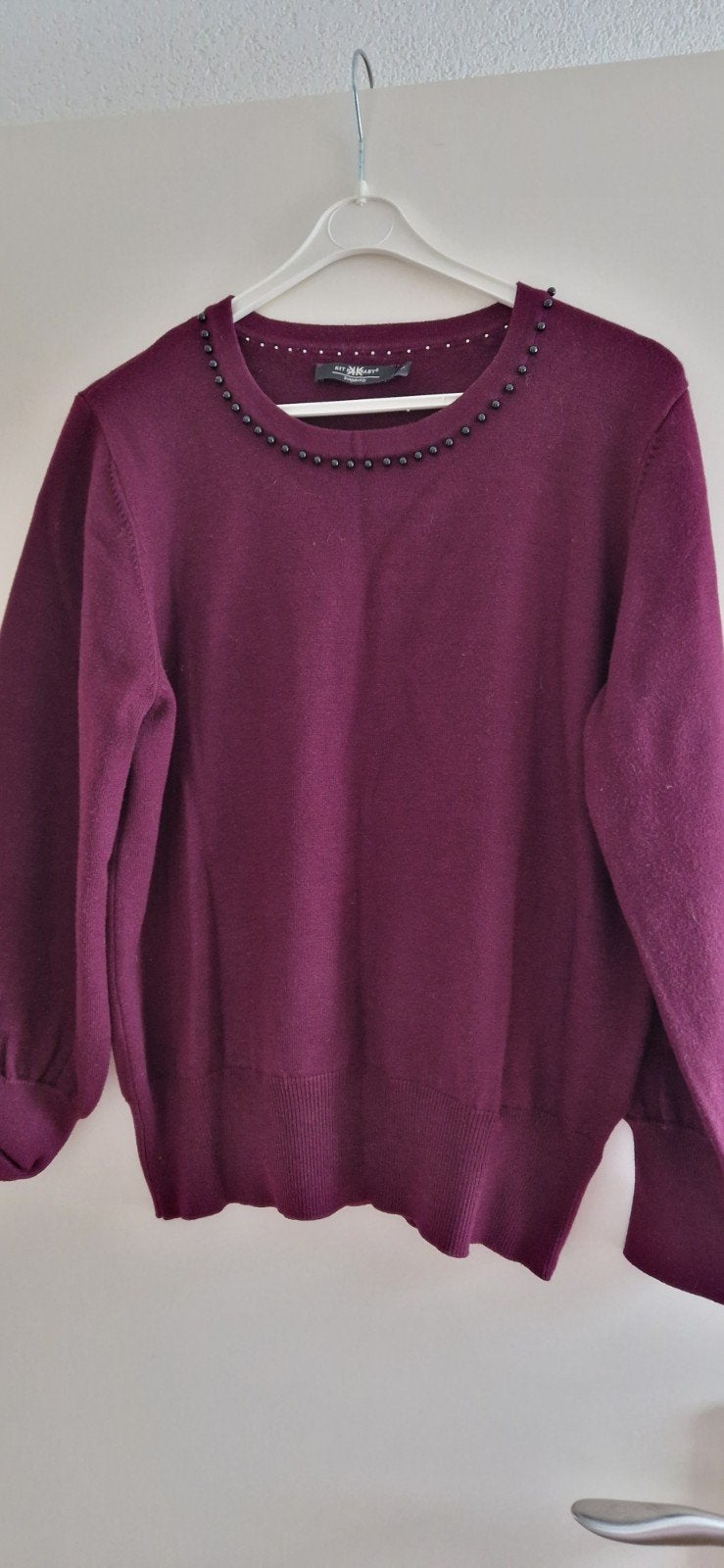 trui bordeaux kraaltjes hals Kit Kanabi, Overige kleuren, Verzenden, Maat 42/44 (L), Kit Kanaby