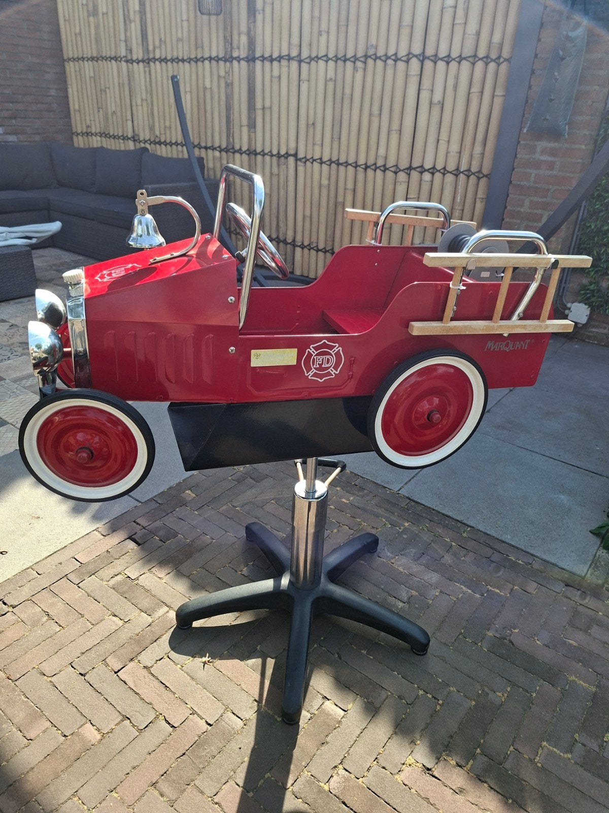 Vintage Kinder Kappersstoel Brandweerauto, Ophalen