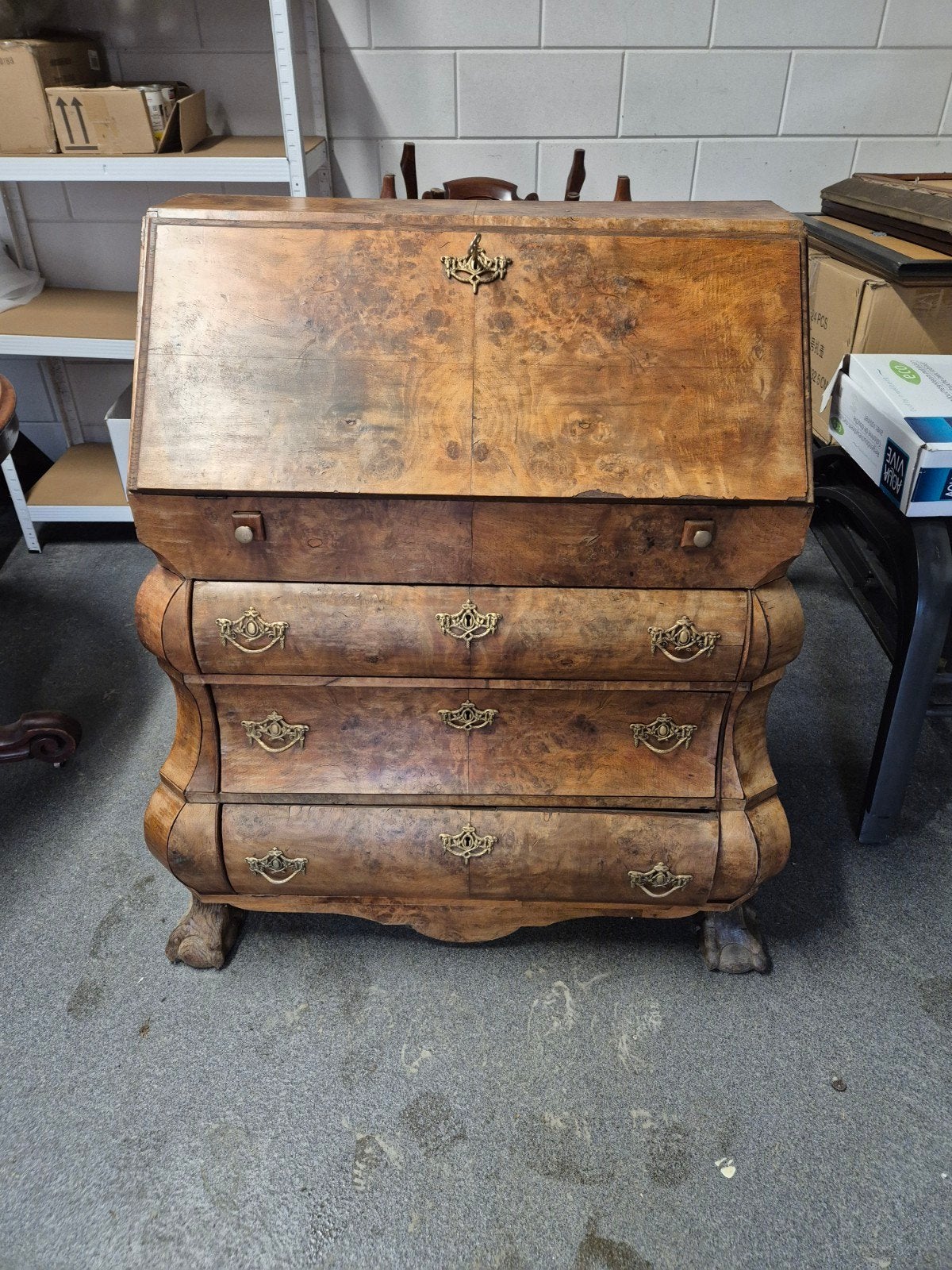 Antiek Biedermeier secretaire met ladeblok, Ophalen