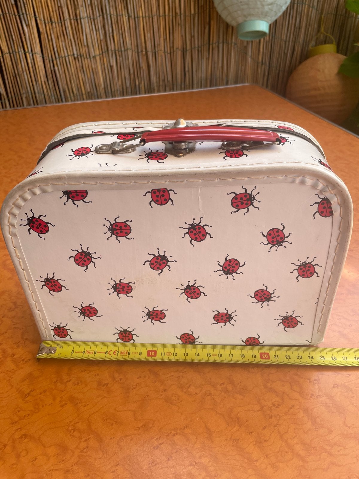 Vintage Koffer met Lieveheersbeestjes - Decoratief, Ophalen of Verzenden, Gebruikt