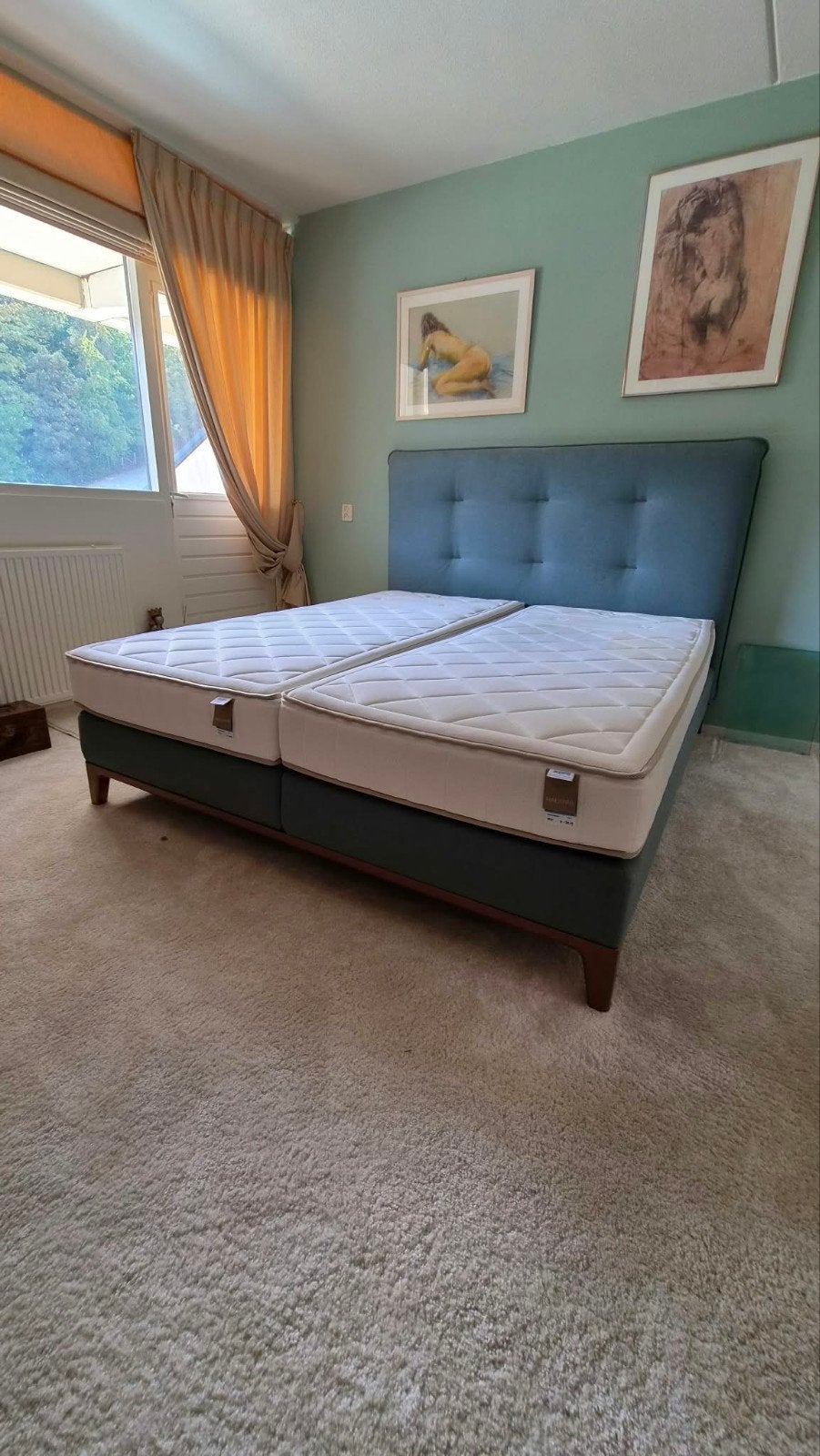 Auping Criade Cushion boxspring, Ophalen, Gebruikt, Blauw, Tweepersoons