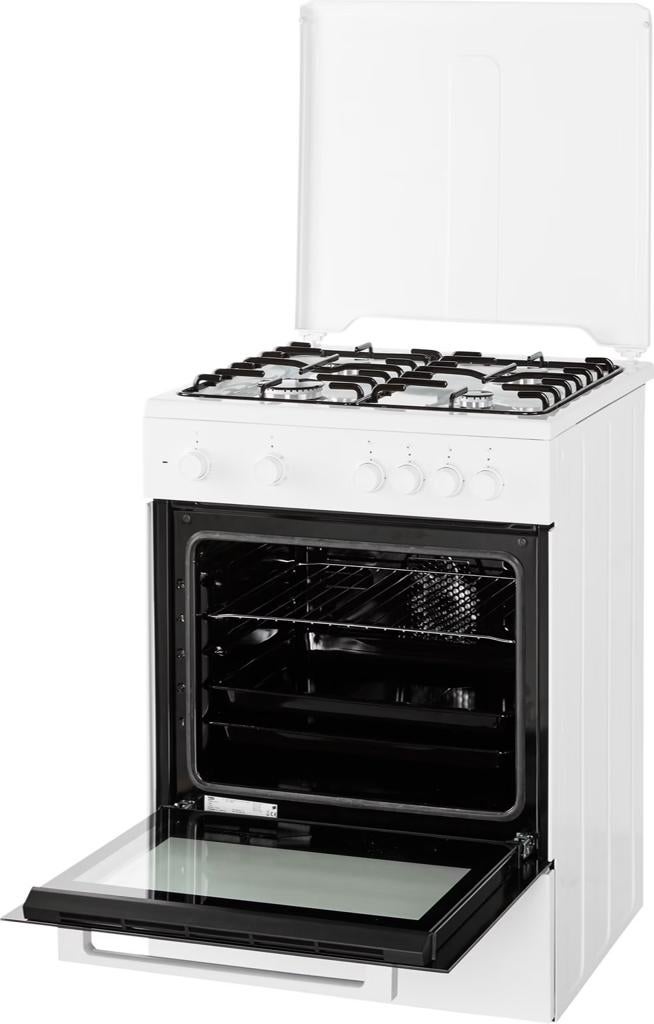 Beko FSE62110DW Gasfornuis met Oven - Wit, Ophalen, 60 cm of meer, 4 kookzones, Zo goed als nieuw
