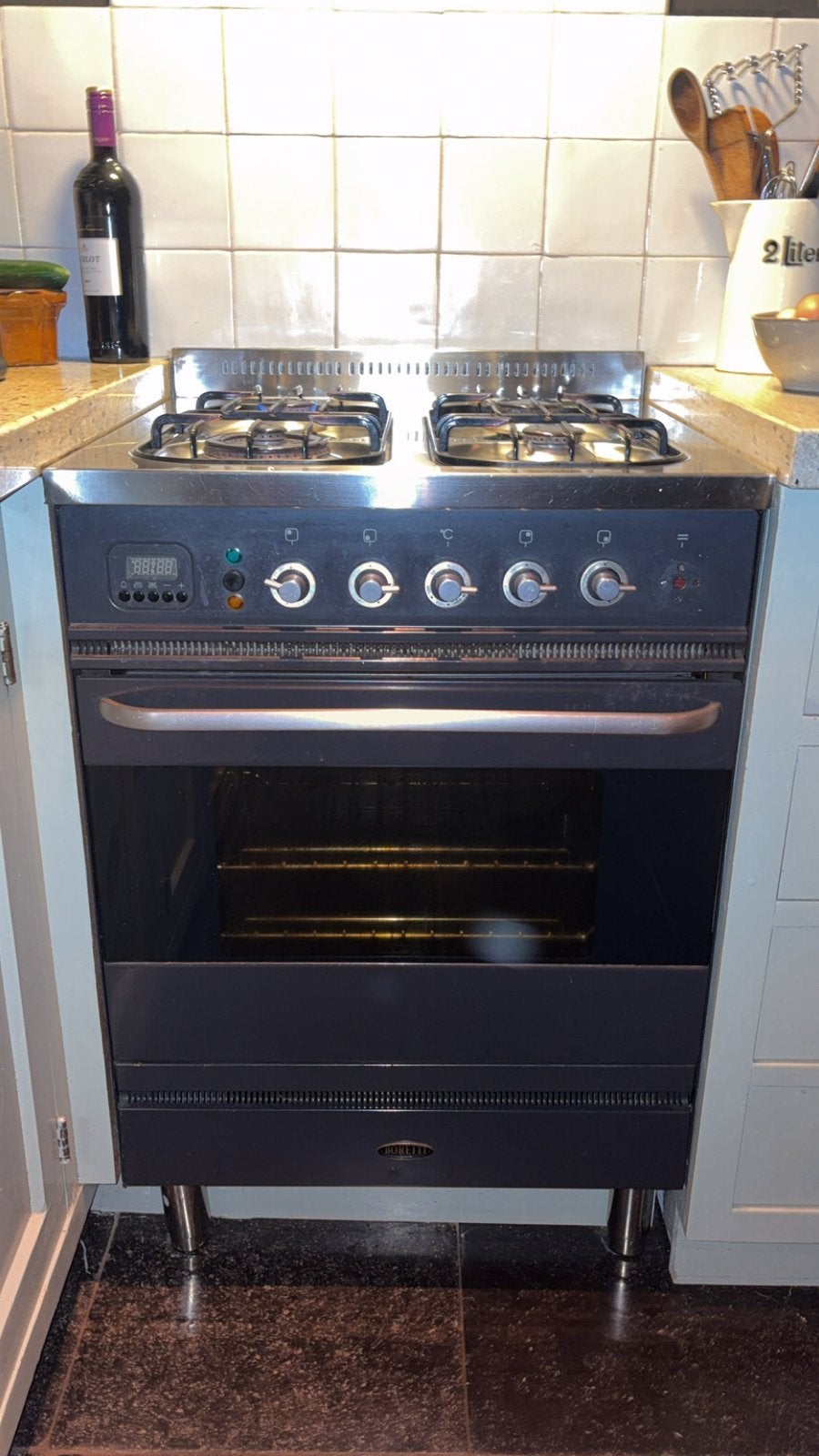 Boretti gasfornuis met gasfornuis en oven, Gebruikt, 60 cm of meer, Gas, Vrijstaand