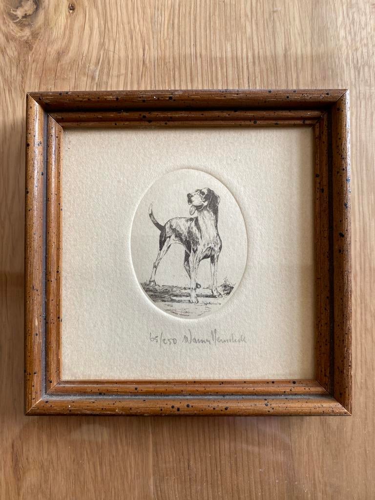 Kleine ets, Warner Hemstede, Antiek en Kunst, Ingelijst, Ophalen of Verzenden, 12 cm, 12 cm