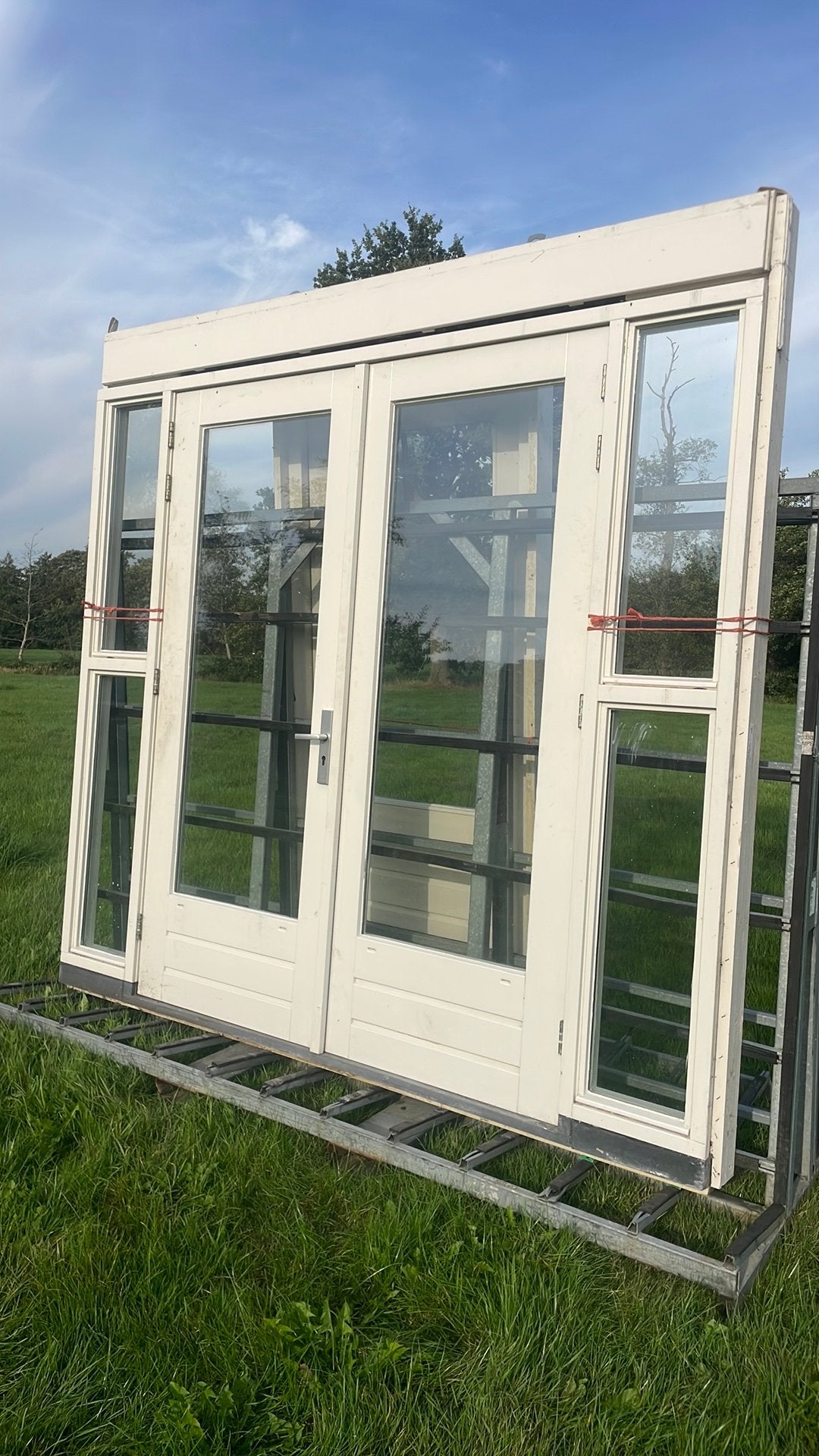 Openslaande deuren met zijlichten, Ophalen of Verzenden, 120 cm of meer, 215 cm of meer, Glas