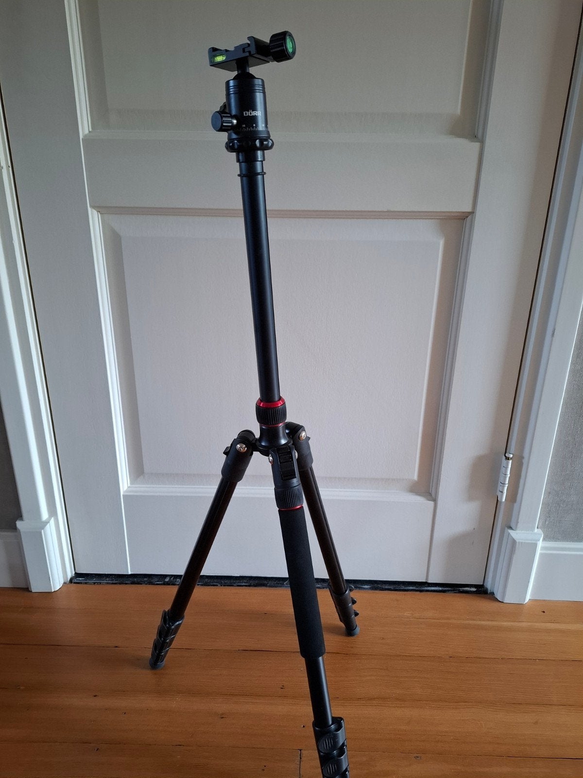 Dörr fotostandaard met draagtas, Gebruikt, Met balhoofd, 150 tot 175 cm, Ophalen of Verzenden