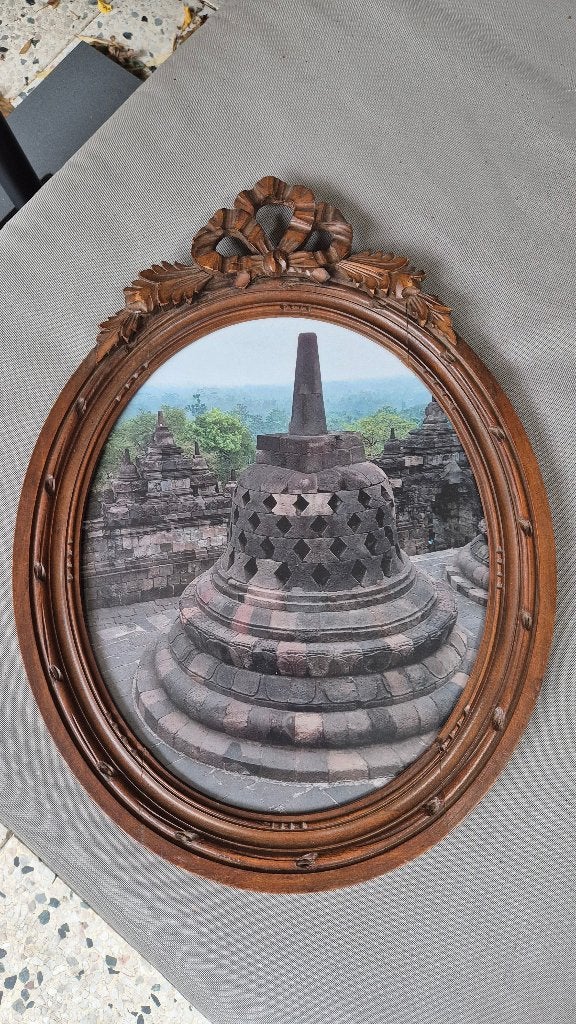 fotolijst met strik ovaal uit de jaren 20/30 grote lijst, Ophalen, Hout, Overige typen, Hangend
