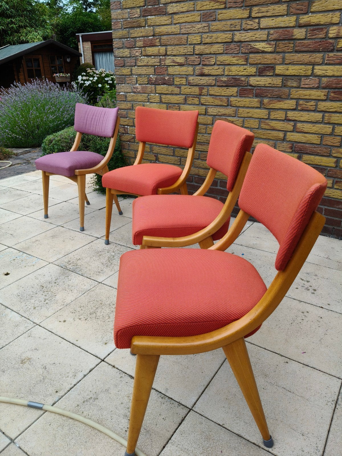Set van 4 vintage eetkamerstoelen - Jaren '50/'60, Ophalen