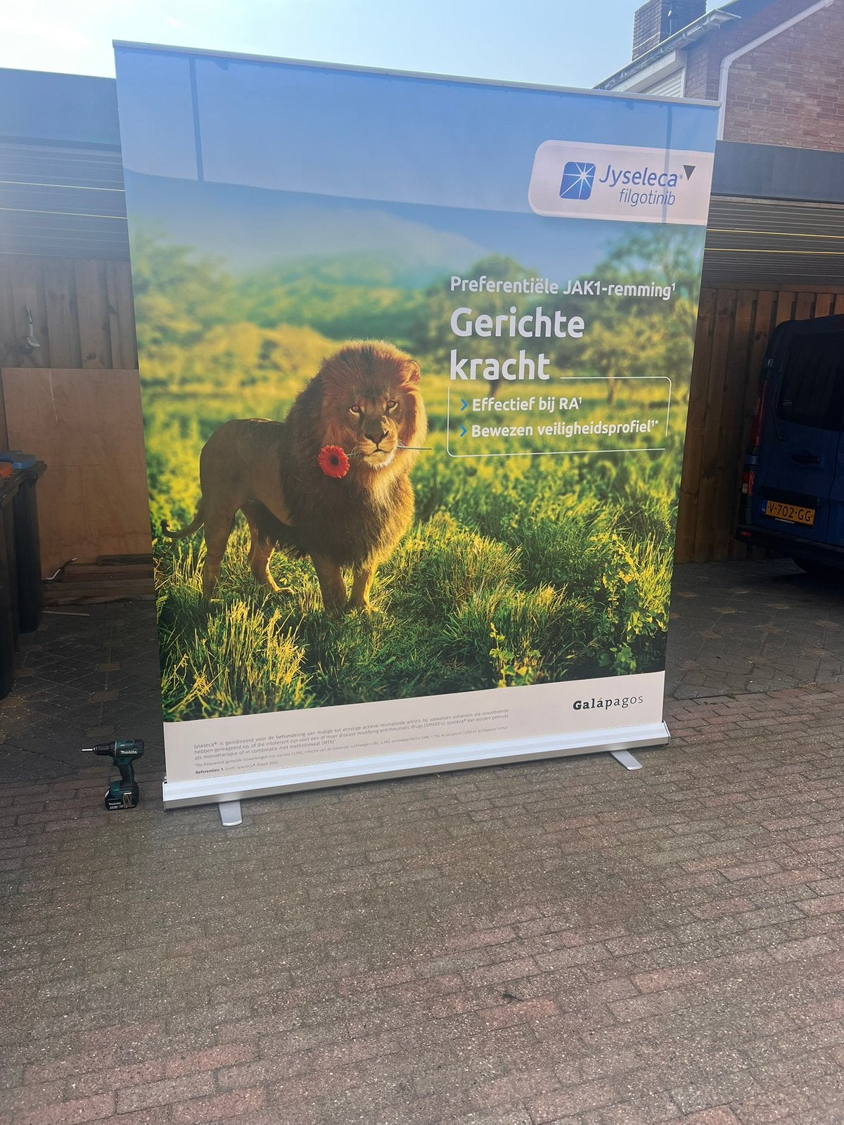 Reclame roll up banner, Verzamelen, Merken en Reclamevoorwerpen, Ophalen, Gebruikt, Overige typen