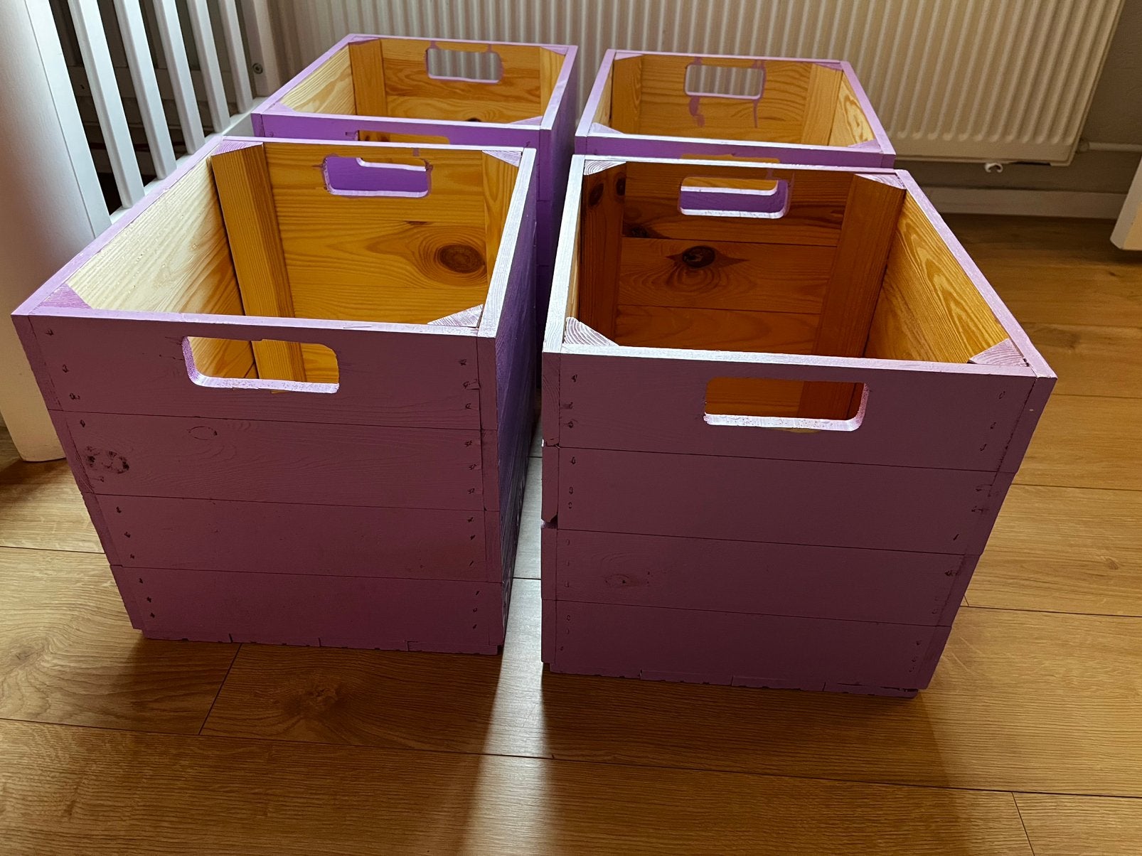 4 houten kisten voor ikea kallax kast, Ophalen, Zo goed als nieuw