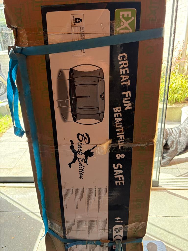 EXIT Black Edition Trampoline - in doos! Rond 3,24 meter, Kinderen en Baby's, Speelgoed | Buiten | Trampolines, Ophalen, Gebruikt