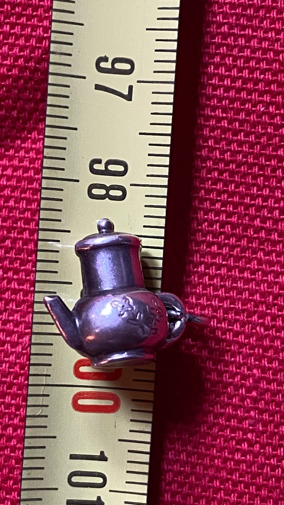 Zilveren bedel koffiekan met edelweiss voor bedelarmband, Ophalen of Verzenden, Zo goed als nieuw, Zilver