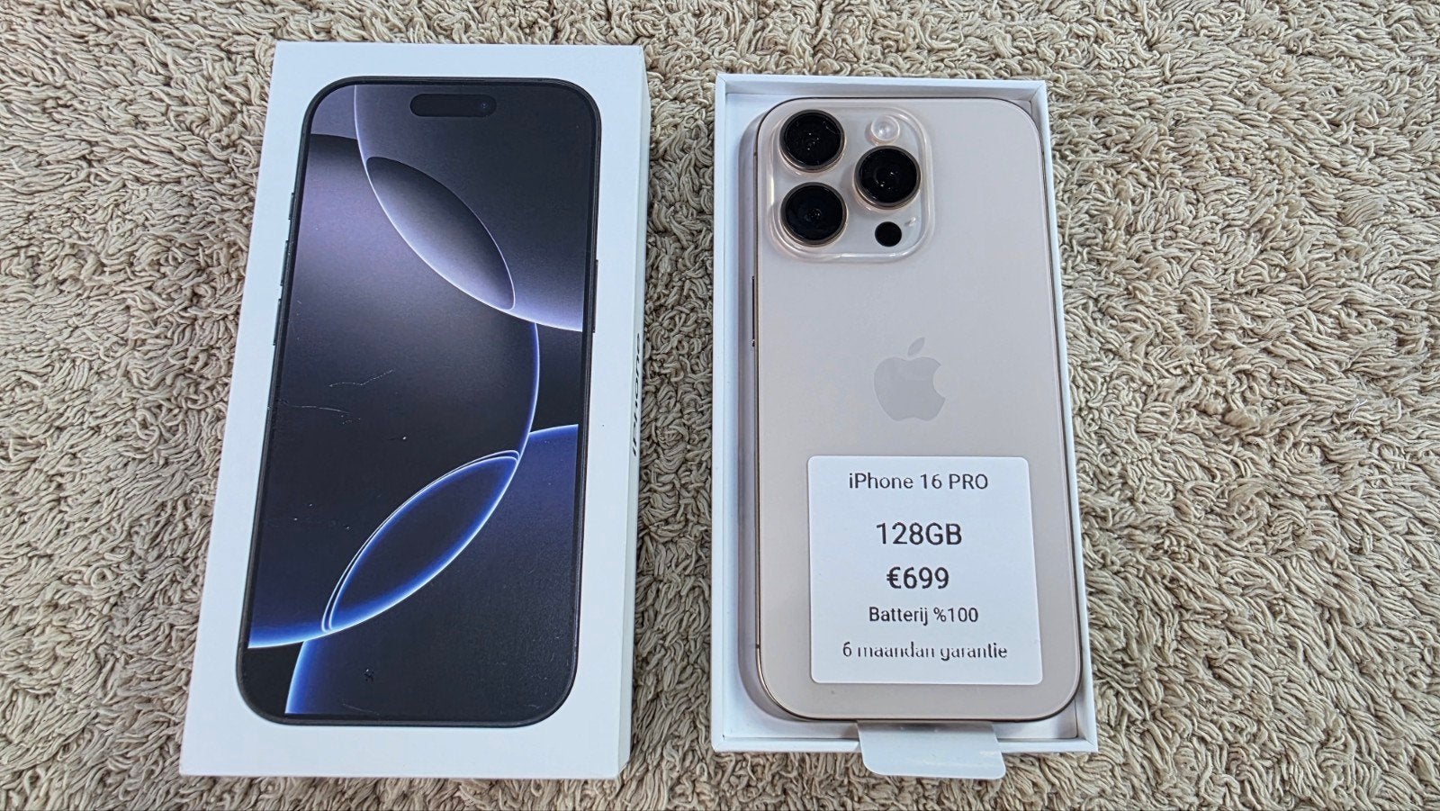 iphone 16 Pro 128GB in Nieuwe staat, 128 GB, 100 %, Goud, RJ Smartphone Lelystad