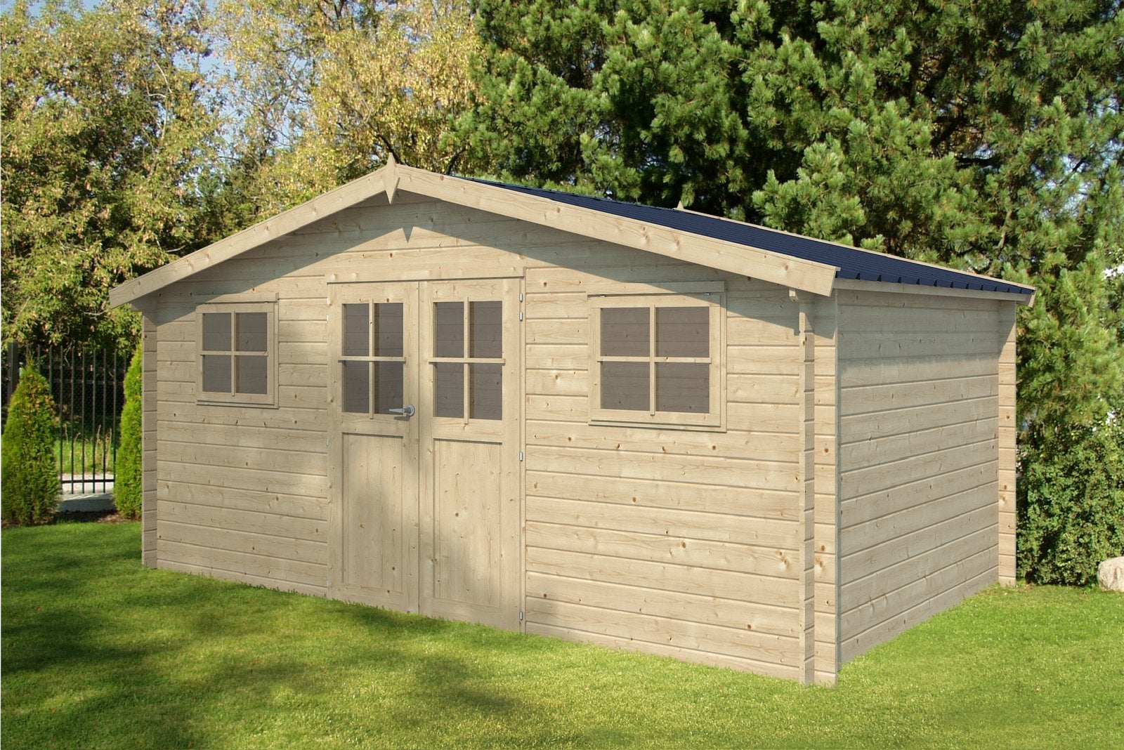 COMPLETE BLOKHUT Berging Tuinhuis Schuur Hudson 505x295, Tuin en Terras, Ophalen of Verzenden, Nieuw, Hout, Fietsenberging
