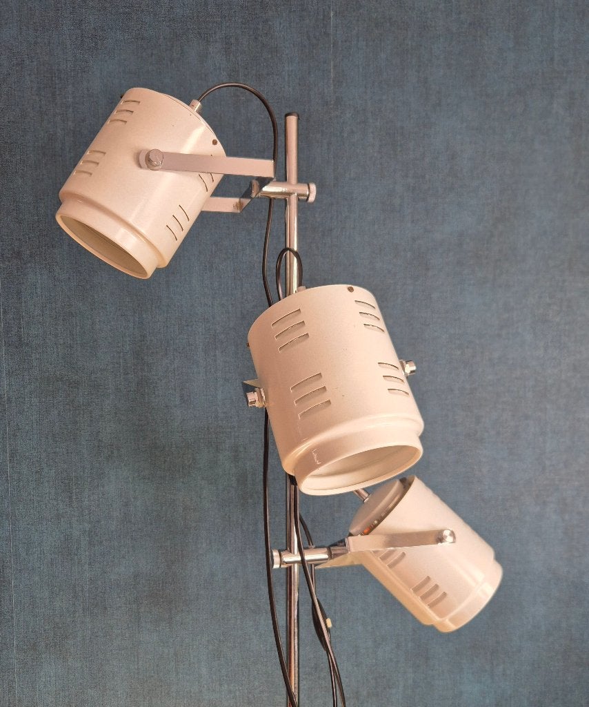 Vintage vloerlamp - Herda | 3 spots met lamellen - Jaren 70, Huis en Inrichting, Lampen | Vloerlampen, -, -, Zo goed als nieuw