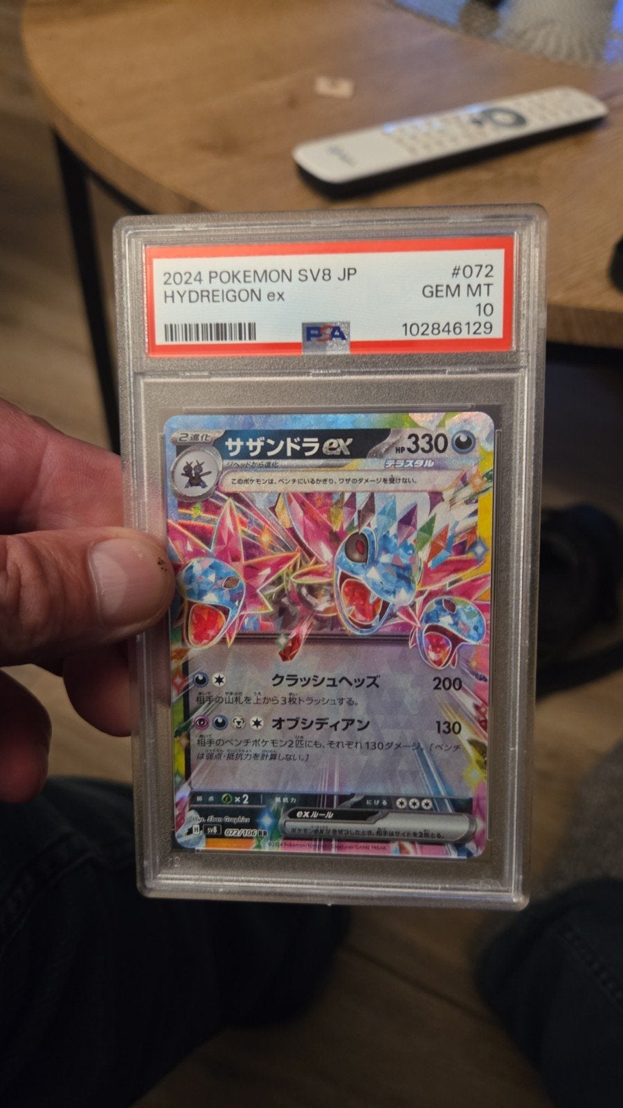 2024 Pokemon SV8 JP Hydreigon ex PSA 10 GEM MT, Ophalen of Verzenden, Zo goed als nieuw, Losse kaart