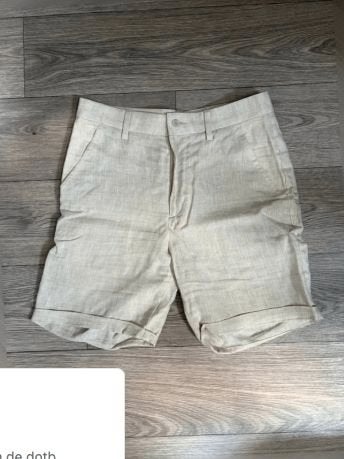 Zara linnen Broek Heren crème S, Verzenden, Zo goed als nieuw, Maat 46 (S) of kleiner, Beige