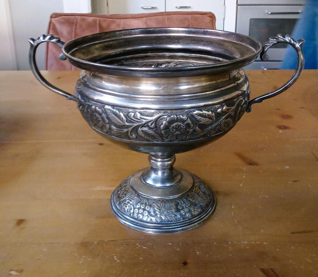 Grote zilverkleurige Bowl of champagne koeler, Ophalen of Verzenden