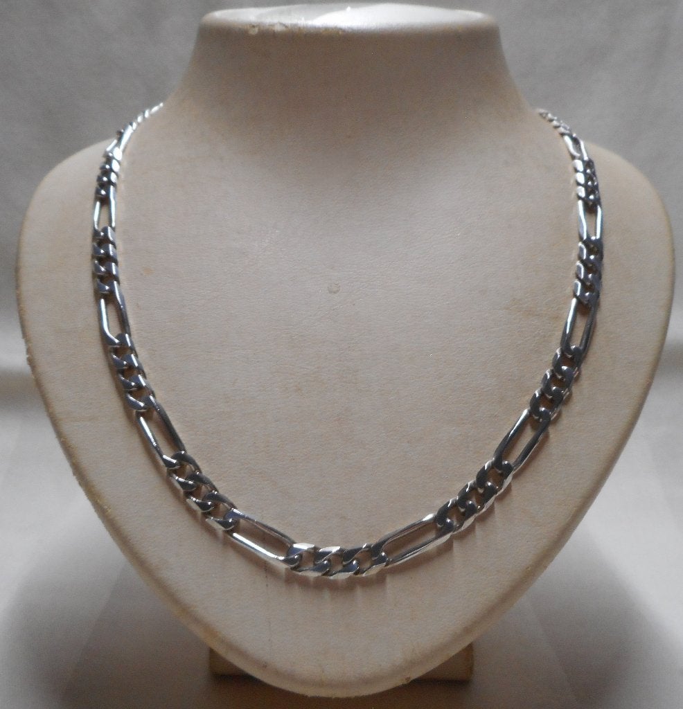 Zilveren figaro schakel ketting nr.656, Verzenden, Zo goed als nieuw, Zilver, Zilver