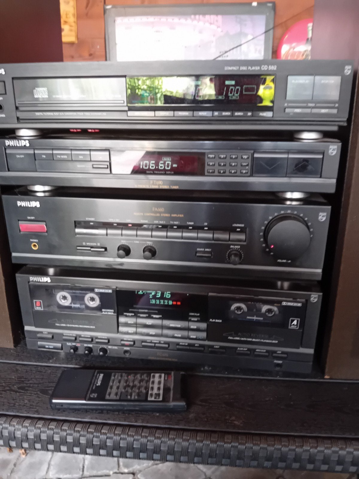 Philips Stereo Toren met Kenwood Speakers, Ophalen, Philips, Gebruikt, Losse componenten
