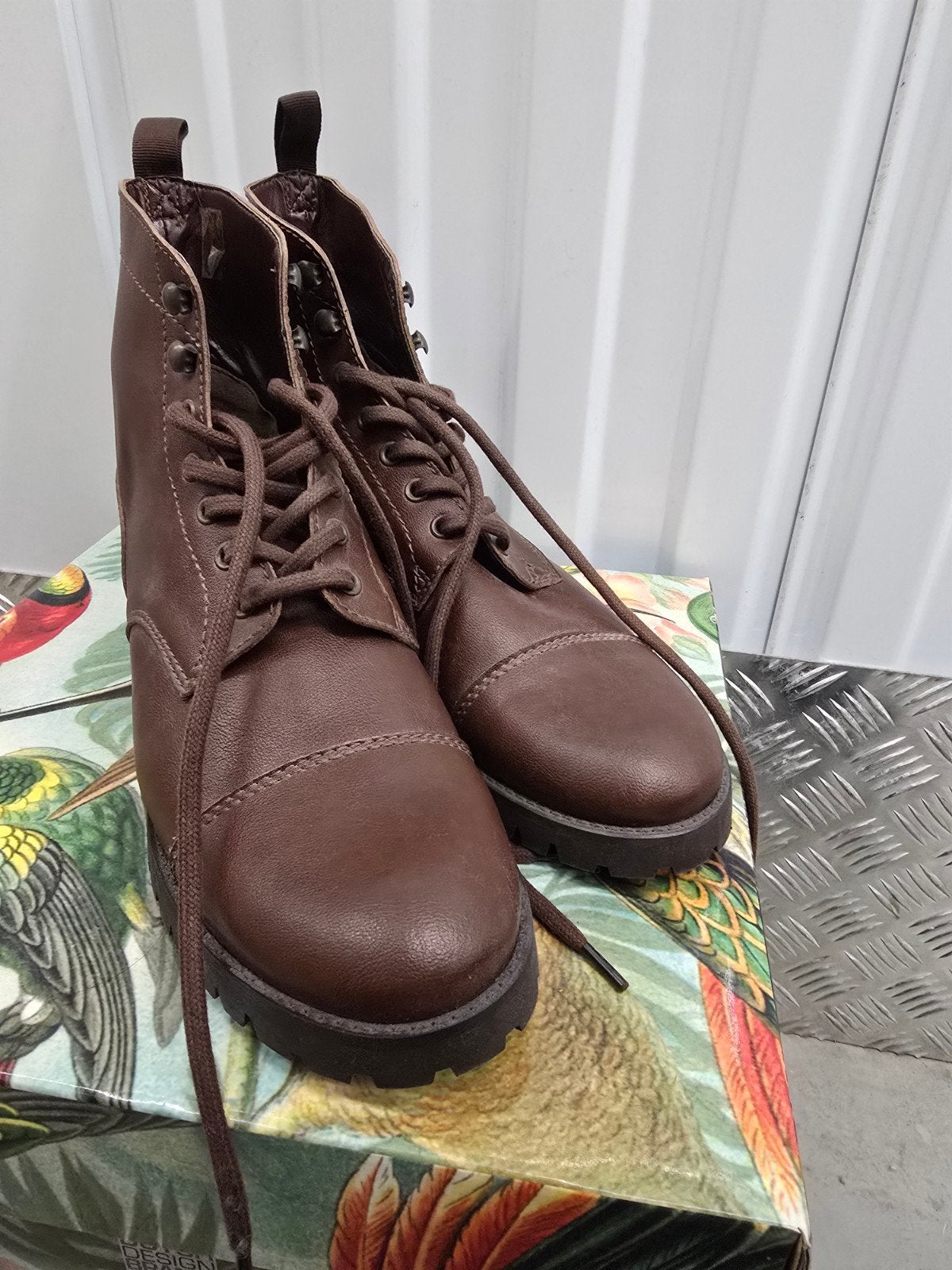 Will's Vegan Shoes Bruine Veterlaarzen Maat 40, Verzenden