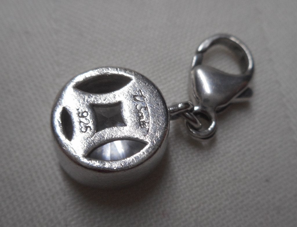 Zilveren Ti Sento charm bedel met heldere steen nr.757, Overige merken, Verzenden, Zo goed als nieuw, 1 bedel