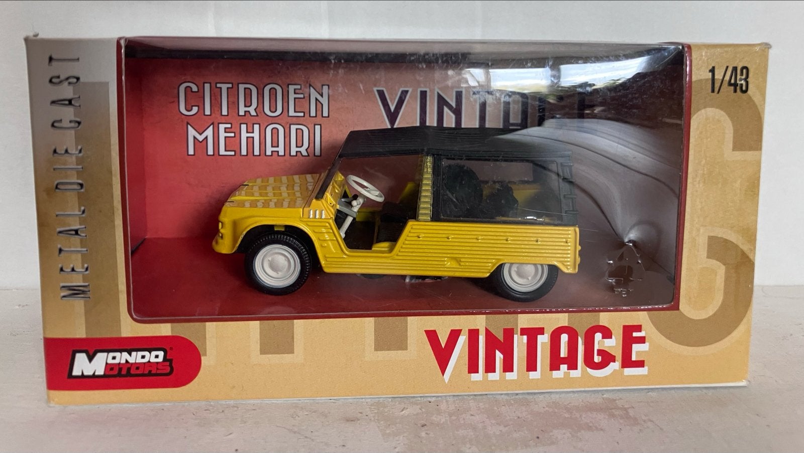 Mondo Motors Citroën Mehari 1/43 - Geel Vintage Modelauto, Ophalen of Verzenden, Nieuw, Auto, Overige merken