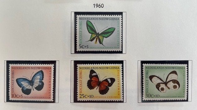 1960 Sociale Zorg, Vlinders  4x  , Ophalen of Verzenden, Postfris, Nieuw-Guinea