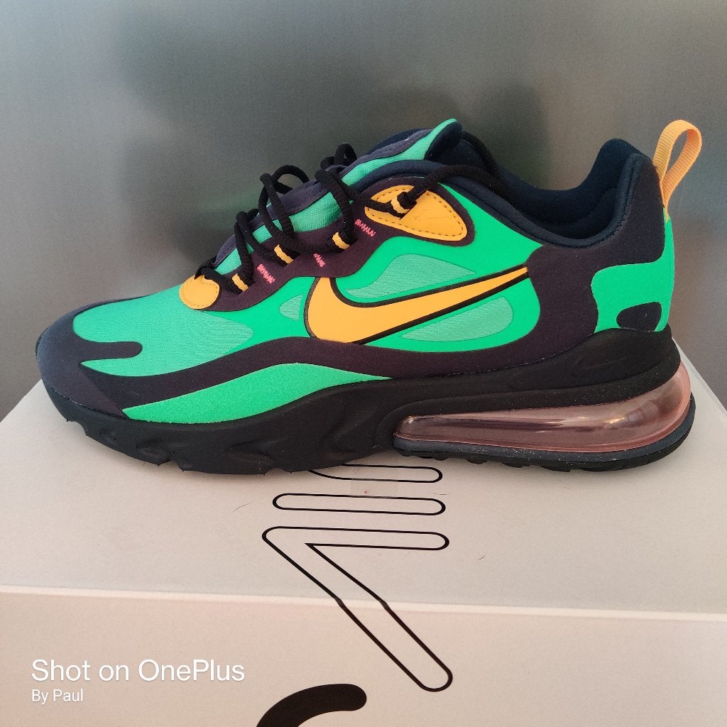 Nike Air Max 270 React Elektro Green/Yellow Ochre Nieuw!, Kleding | Heren, Schoenen, Ophalen, Overige kleuren, Nike, Nieuw