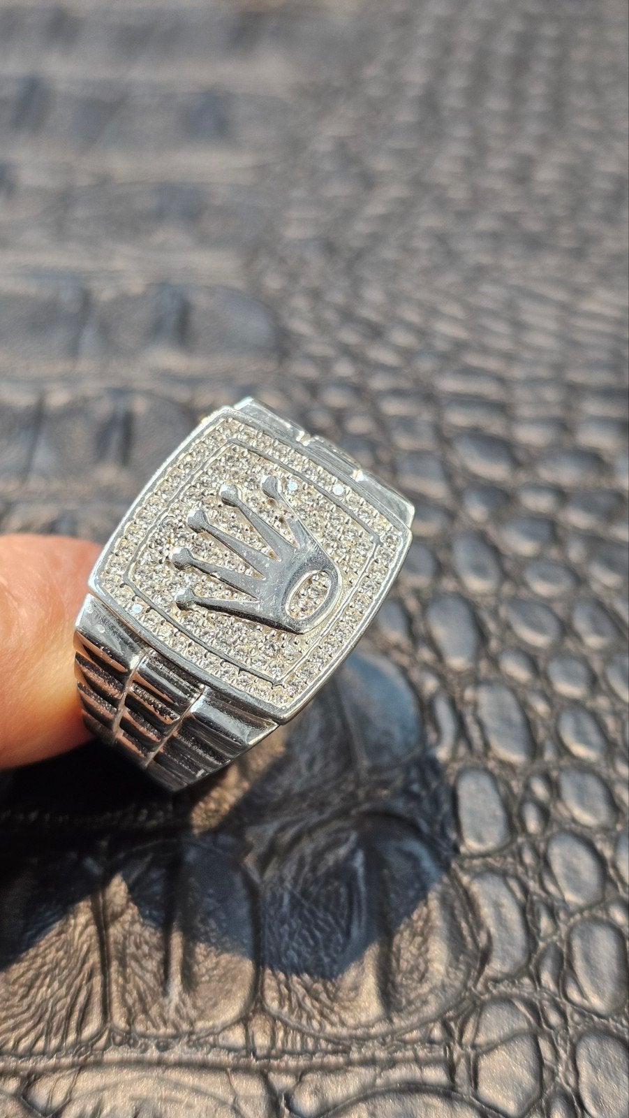 Prachtige zilver Kroon ring, Heer, Nieuw, Ophalen of Verzenden, Zilver