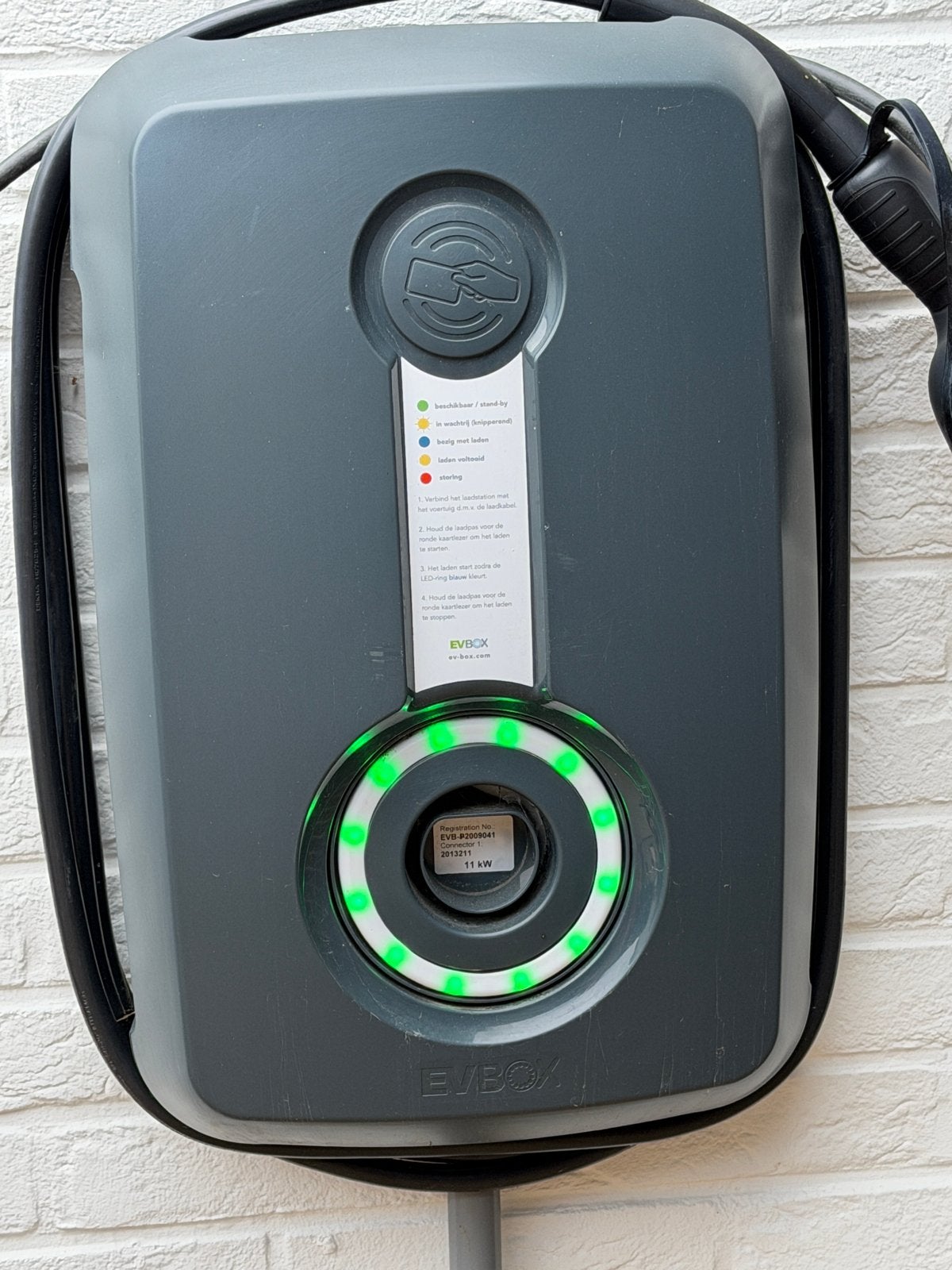 EVBox Laadpaal 11 kW  met kabel, Ophalen, Gebruikt, Laadpaal en Laadkabel