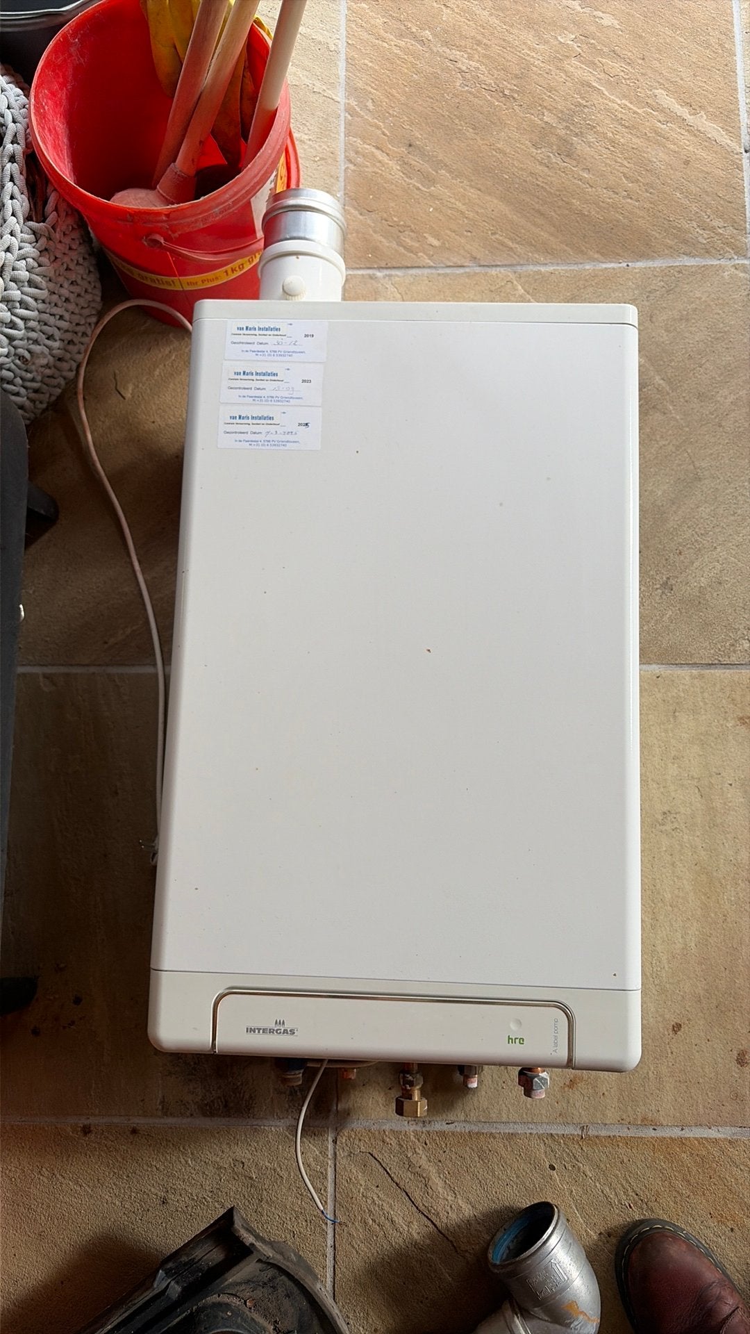 Intergas Kompakt HRE CV-ketel uit 2018, Ophalen, Gebruikt, Cv-ketel of Combi-ketel, Hoog rendement (Hr)