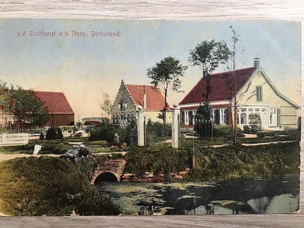 Dirksland Zuidkant van Dorp 1921, Verzenden, 1920 tot 1940, Gelopen, Zuid-Holland