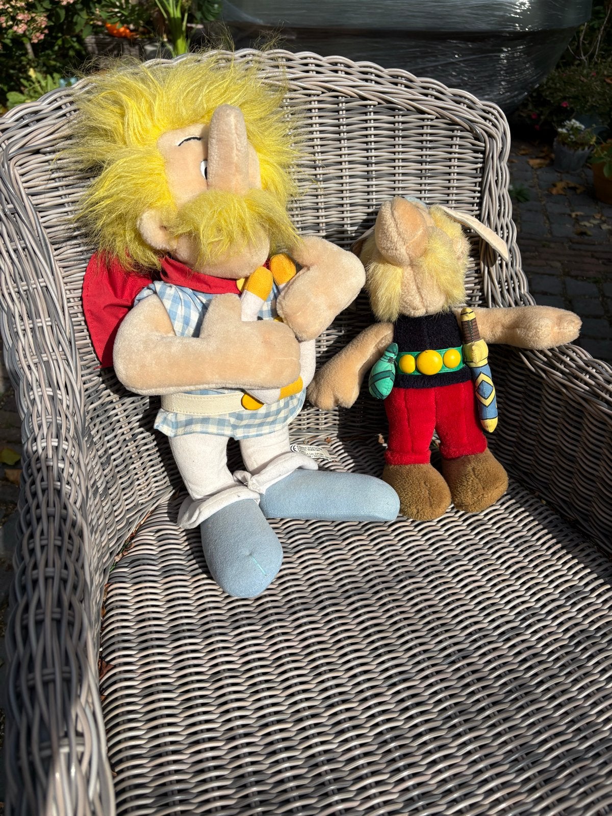 Grote Vintage Asterix en Obelix Knuffels - Zeldzaam!, Gebruikt, Overige merken, Overige karakters, Overige typen