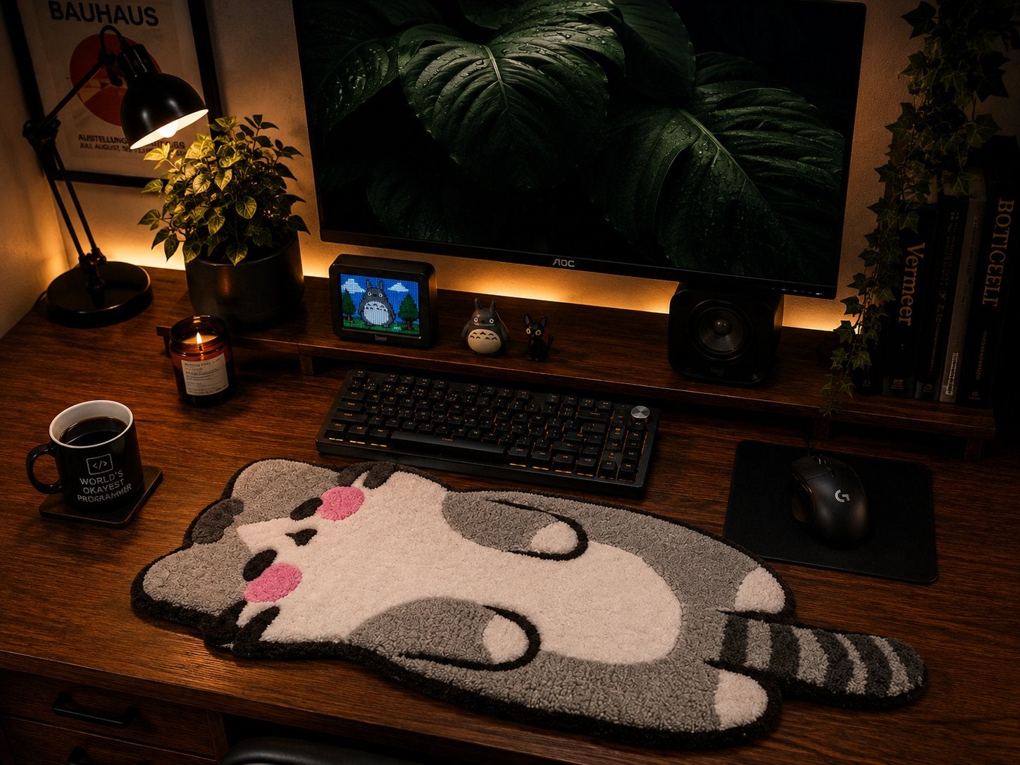 (Free delivery)Tufting keyboard rug Flat Cat, Meerkleurig, Overige stijlen, Nieuw, Ophalen of Verzenden
