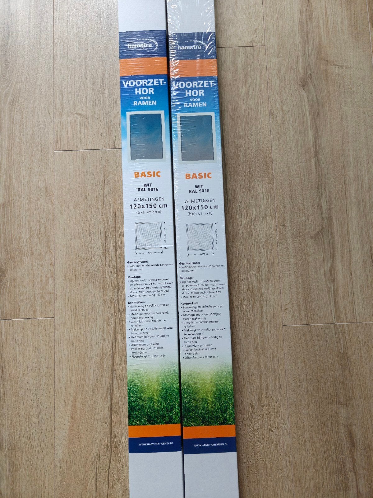 Hamstra Voorzet Horren 120x150 cm Wit RAL 9016 (2 stuks), Ophalen, Gevelraam of Ruit, 80 tot 120 cm, 120 tot 160 cm