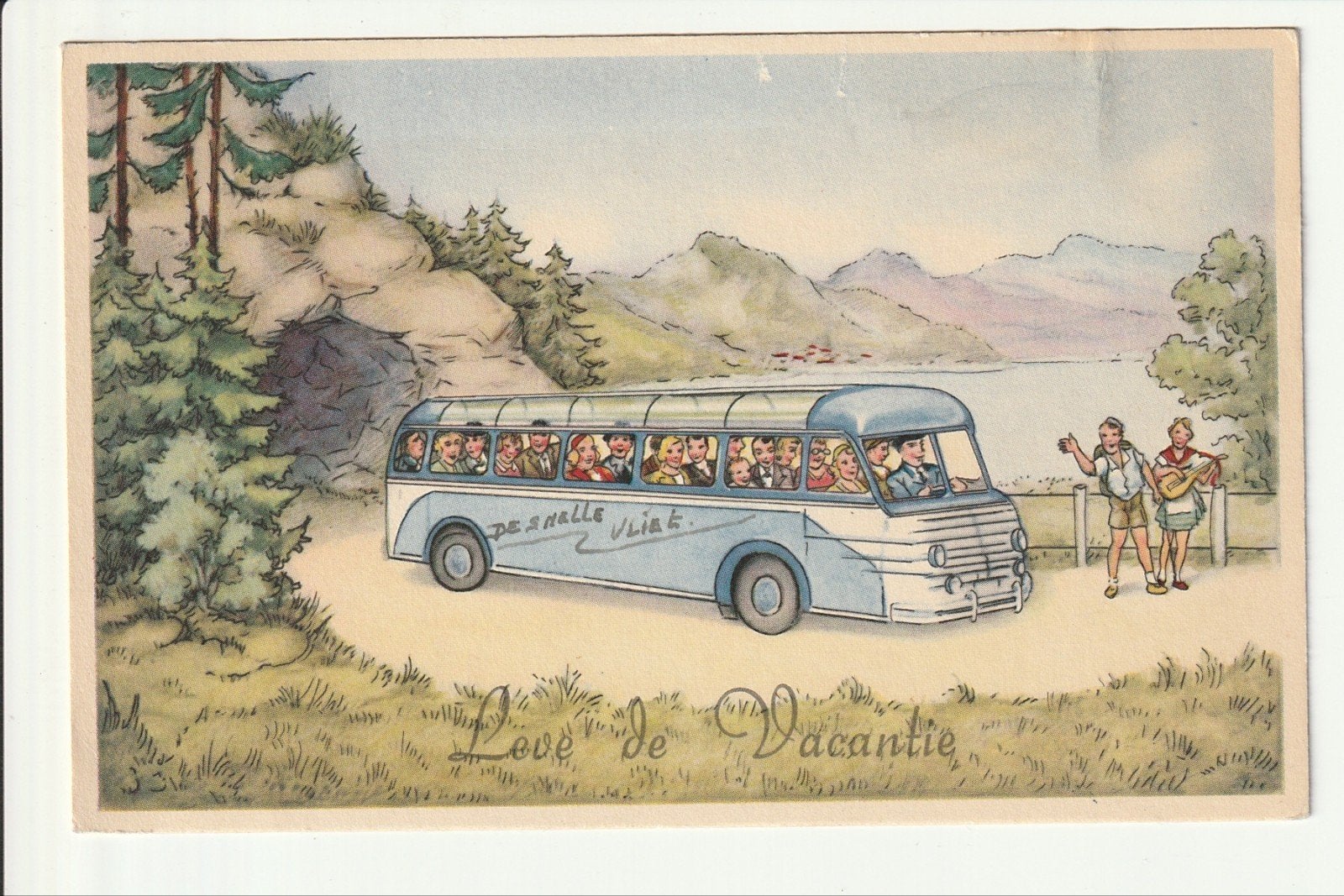 LEVE DE VACANTIE REISBUS DE SNELLE VLIET ONDERWEG GEZELSCHAP, Ophalen of Verzenden, 1960 tot 1980, Ongelopen